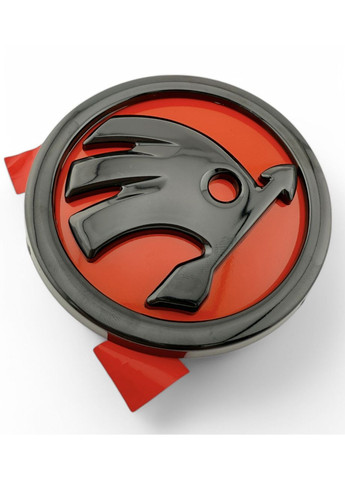 Емблема значок логотип на капот, багажник Шкода 90мм Червона Skoda (354698419)