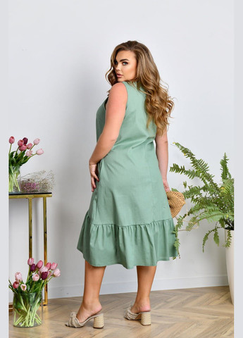 М'ятна повсякденний, святковий, коктейльна сукня з льону No Brand однотонна