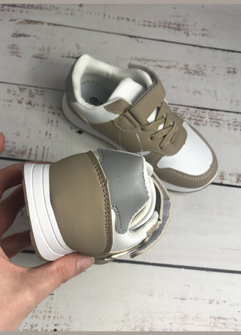 Комбіновані всесезонні кросівки дитячі бежево-білий (1103) Paliament