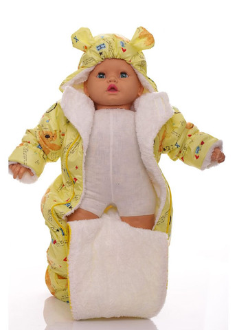 Чоловічок на траві зірочка з принтом ведмедиків жовтий 74 см (44994) BABYKROHA (315340836)