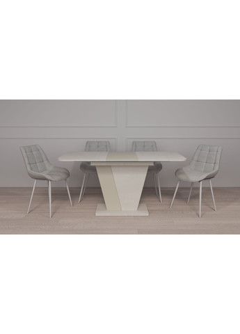 Обідній стіл розкладний FOREST S/K 140(180)х80 стоун бейж/шовковий камінь Intarsio (372178438)