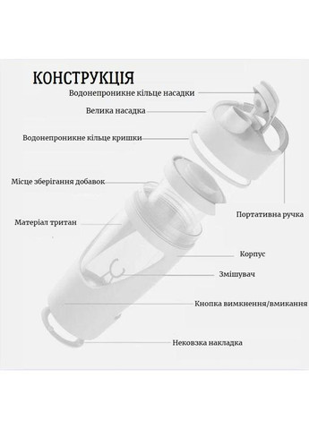 Электрический шейкер 700 мл No Brand (337989682)