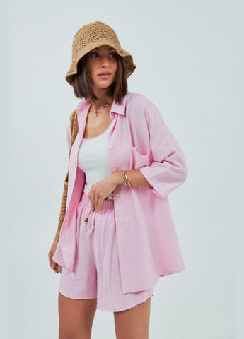 Однотонний костюм з сорочкою та шортами Lurex (339433430)