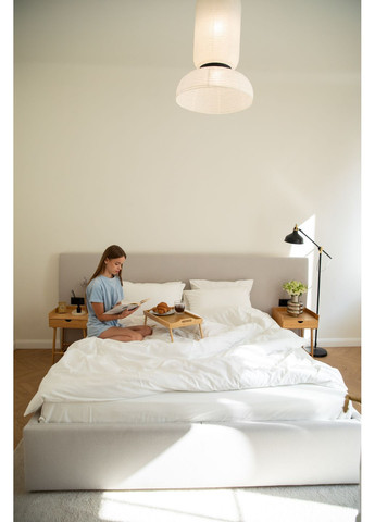 Постельное белье вареный хлопок "Белый" Семейный, Простыня на резинке, наволочки 50х70 IN.HOME_UA (371141789)