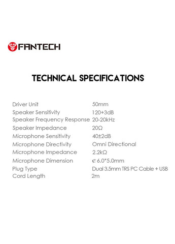 Гарнітура HQ53 FLASH Black Fantech (341485355)