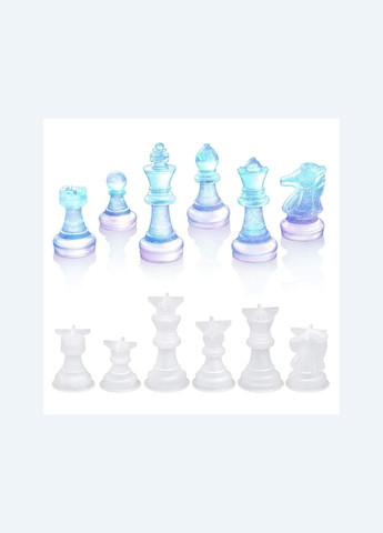 Формы для эпоксидной смолы Молды cиликоновые шахматные фигуры Набор 16 фигур 70 мм - 30 мм Finding (317299030)