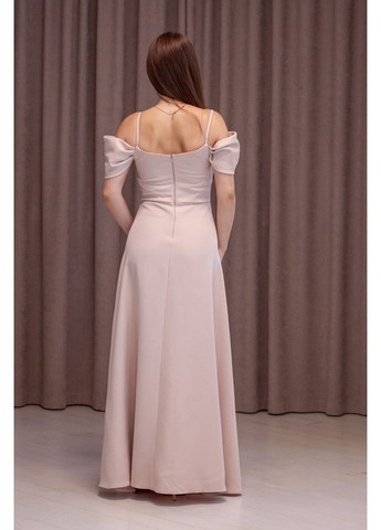 Бежева вечірня плаття а-силует First Woman однотонна