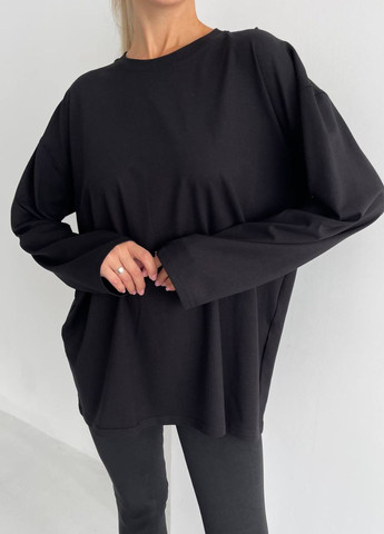 Базовий повсякденний подовжений оверсайз лонгслів з довгими рукавами Tik-Tak (323164323)