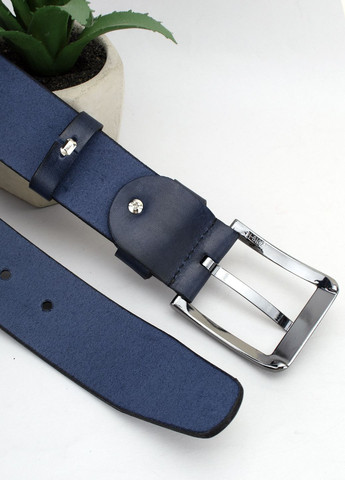 Ремінь чоловічий шкіряний HC-4088 blue (135 см) синій під джинси HandyCover (285742844)