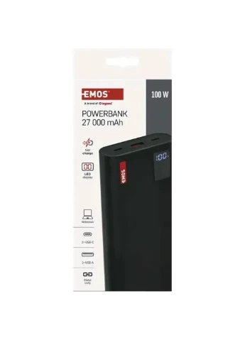 Powerbank B0561B 27 000 мАг Чорний (B0561B) Emos (400978789)
