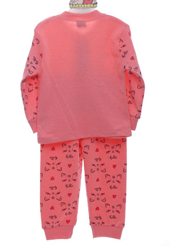 Розовая пижама для девочки с принцессой коткой персиковая cit cit kids 110 см (44274) BABYKROHA