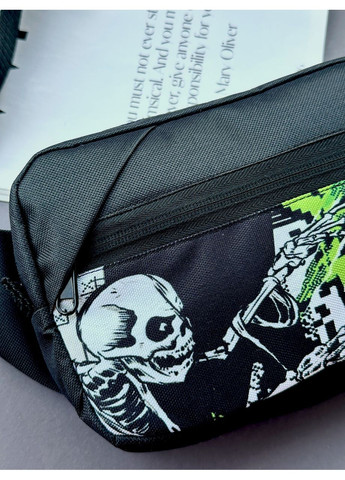 Молодіжна сумка бананка на пояс або через плече із скелетом No Brand (350613412)