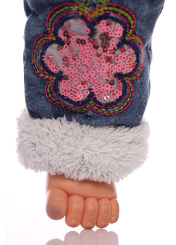 Синие зимние джоггеры джинсы на махре для девочки с пайетками синие 92 см (34378) BABYKROHA