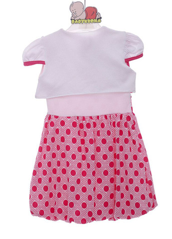 Рожева сукня з коротким рукавом з болеро в рожеве горошок 98 см (42659) BABYKROHA (323469358)