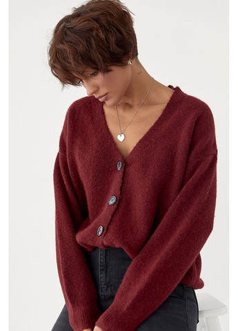 Бордовый зимний кардиган Lurex