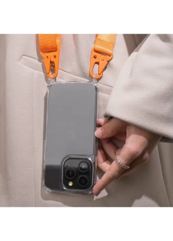 Чохол Clear Case With Strap для Iphone 13 Orange Wave (382921758)