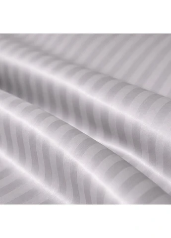 Комплект постільної білизни Сатин JUNIOR Satin Stripe 30-0010 Light Gray Полуторний Євро Mirson (399958229)