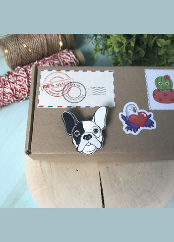 Бульдог значок з дерева Cozy-Up (291162330)