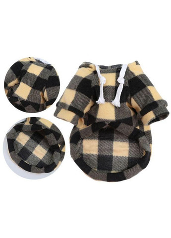 Худи для котов и кошек с карманом Pet Style "Сосиска" Чернобежевая клетка 4XL No Brand - (323233723)