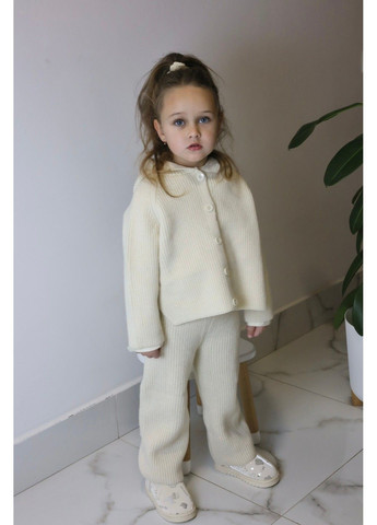 Бежевий зимовий дитячий в'язаний костюм No Brand