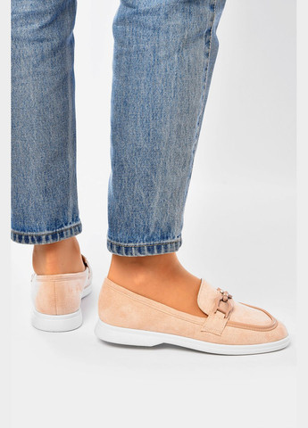 Let's Shop Туфли-лоферы женские светло-розового цвета лоферы светло-розовый з искусственный нубук, украина — демисезон (331288227)