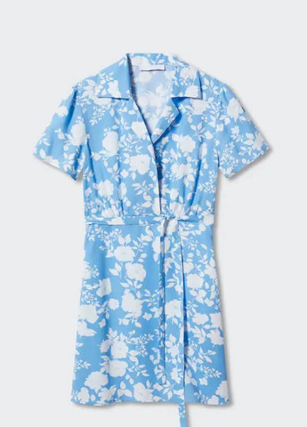 Блакитна кежуал сукня Mango однотонна