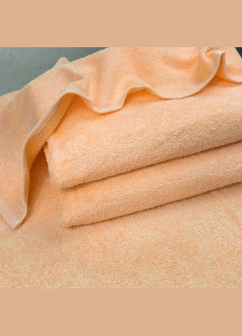 GM Textile набор махровых полотенец 3шт 40х70см, 50х90см, 70х140см 400г/м2 (абрикосовый) персиковый производство - Узбекистан