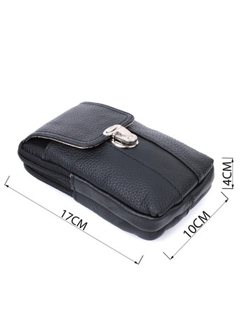 Чоловіча сумка на пояс із натуральної шкіри 22736 Чорний Vintage (303877317)