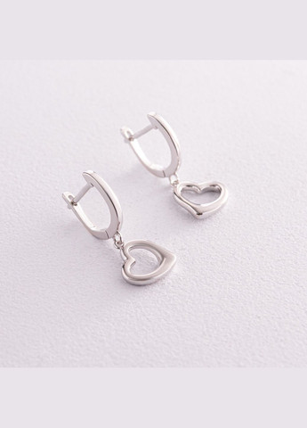 Сережки Сердечки у сріблі 123259 Oniks (264024181)
