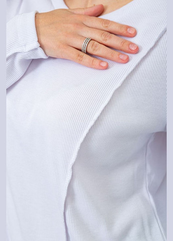 Білий жіночий лонгслів в рубчик Ager (294182296)