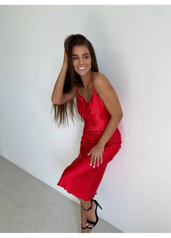 Червона повсякденний сукня жіноча KaraMix однотонна