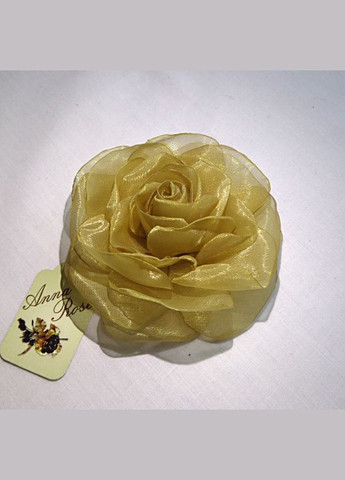 Брошь цветок из ткани ручной работы "Золотистая чайная роза" No Brand (349842653)