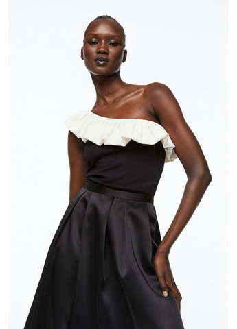 Чорно-біла демісезонна топ-блузка H&M
