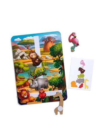 Деревянная настольная игра "Повтори по схеме - Африка" Ubumblebees (ПСД178) PSD178 на липучках No Brand (330608285)