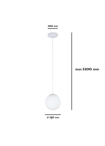 Подвес со стеклянным 15см шаром "Elegant Accent" (56-PR150F-1 WH+WH) No Brand (370070228)