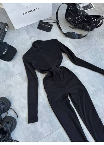 Комбінезон — ЗАМІРИ В ОПИСІ DK/DL Мода без кордонів однотонний чорний повсякденний