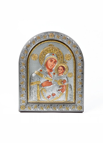 Вифлеемская Икона Божией Матери 21х26см под стеклом арочной формы в коже Silver Axion (265446332)