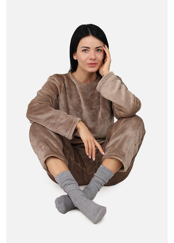 Кофейная зимняя пижама с штанами женская цвет кофейный cb-00283597 Yuki