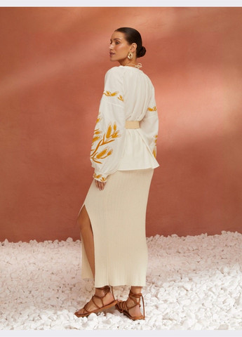 Молочная вышиванка молочного цвета в стиле оверсайз Dressa (293486210)