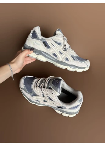 Серые летние кроссовки asics gel-nyc grey beige gore-tex асикс гель нюк No Brand