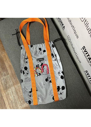 Світловідбиваюча сумка шоппер Світашка цукерочка з кишенями Міккі помаранчеві ручки No Brand (311300807)