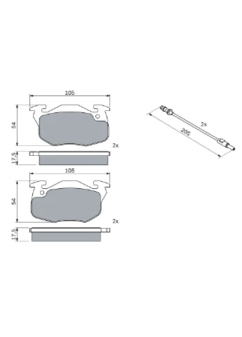 Колодки тормозные дисковые ПЕРЕДН RENAULT 19 I (B/C53_) 1.4 1988.01-1994.09 BO 0986469860 Bosch (391726687)