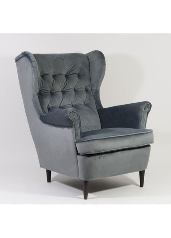 Крісло HARRY VELVET сірий BLUVEL 14 / венге HARRYV14W Signal (372178667)