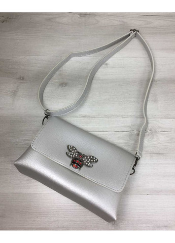 Жіноча сумка клатч срібло екошкіра для вечірнього виходу молодіжна сумочка з ручкою ProDobro (367264324)