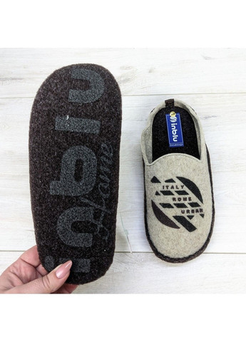 Песочные тапочки мужские фетровые для паркета коричневые Inblu