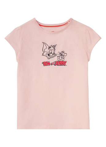 Розовая демисезонная футболка хлопковая з принтом для девочки fireman sam 371673 Disney