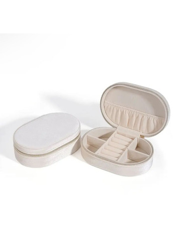 Оригинальная бархатная шкатулка для украшений овальной формы белого цвета, отличный подарок No Brand (326487938)