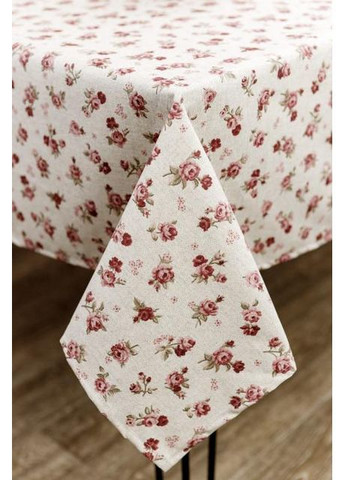 Скатертина плямостійка троянди Білий 120х136 см (8076) Прованс (367108624)