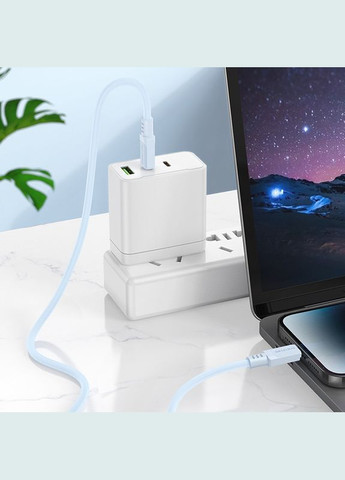 Кабель для зарядки Lightning Type-C для iphone/проволока, шнур тайп си на лайтнинг зарядный кабель для айфона 1м white Borofone (360631733)