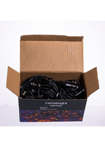 Гірлянда Нитка 160 LED 16 м чорна, жовтий No Brand (367838189)
